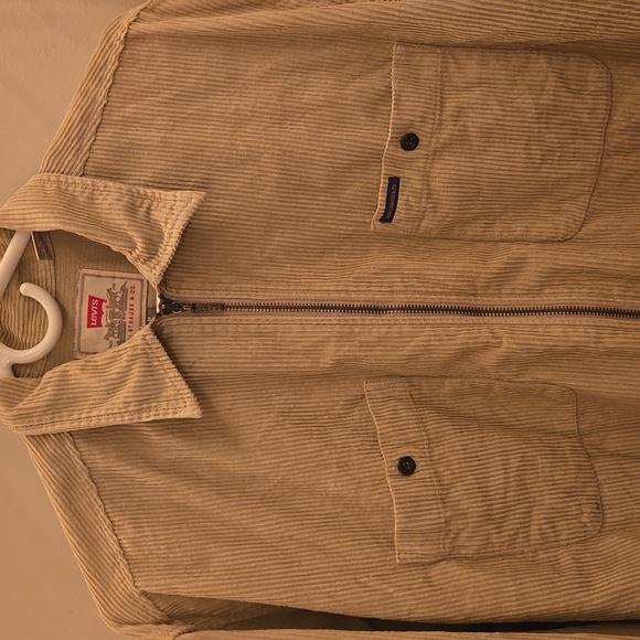 Y2K 90s Mens Levis Zip Up Corduroy Shirt - Picture 6 of 14